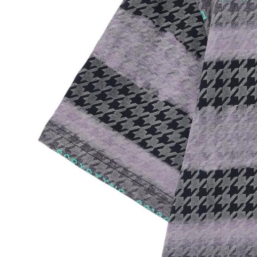 T3338夏季高级感新款美式撞色提花条纹圆领短袖T恤字母印花百搭上衣 商品图4