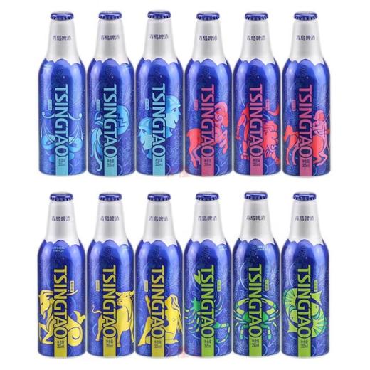 青岛啤酒十二星座铝瓶 355ml*12 整箱发货图案随机 * 355mL 12瓶 商品图1