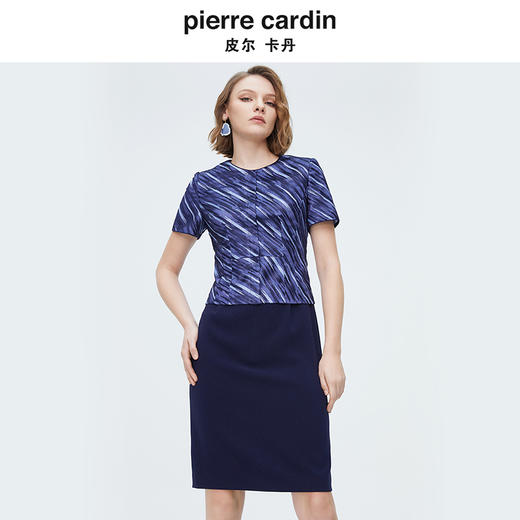 [皮尔卡丹女装]连衣裙酒红优雅羊毛高级感通勤场合裙子 商品图3