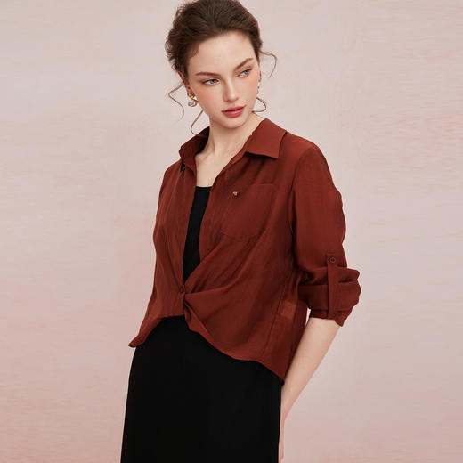 QF853斯尔丽2025新款设计感衬衣宽松休闲搭配无袖连衣裙套装连衣裙 商品图2