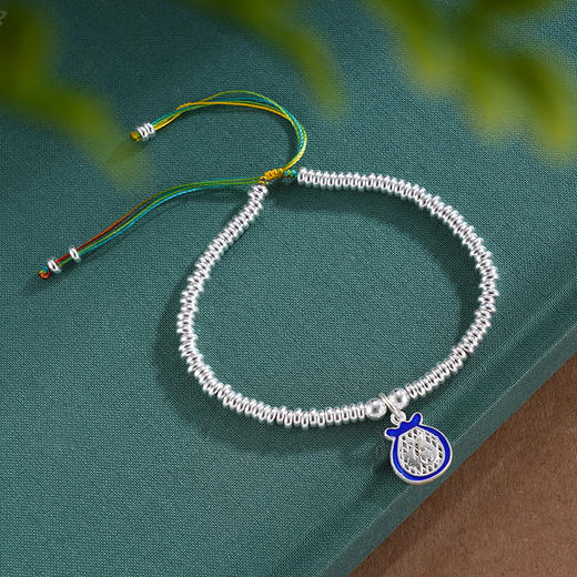 子佩集S925银【盛福】手链【SL01045】纯银钱串腰缠万贯珐琅彩福袋盘缠盘缠2504 商品图4