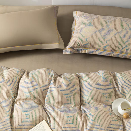 【分仓直发包邮】无印良品抗菌长绒棉四件套（几何秘境/秋波蓝）MJ-T2024-0296 商品图10