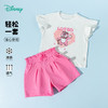 迪士尼2025夏季新款女童短袖套装小飞袖T恤款式透气休闲短裤两件套ZD2ET046 商品缩略图1