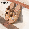 预售10天|Safiya/索菲娅2025时尚绣花皮带扣露趾外穿休闲平底勃肯凉拖 SFD2110357 商品缩略图5