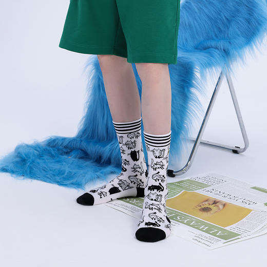 woven pear原创袜子女中筒袜ins潮个性字母刺绣柔软透气外穿长袜 商品图9