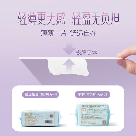99.9任选10包丨蚕丝蛋白卫生巾经期奢宠丝滑新体验 极薄系列【实体门店专供款】 商品图4