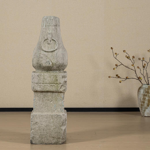 清	石雕环耳赏瓶柱形座 商品图0