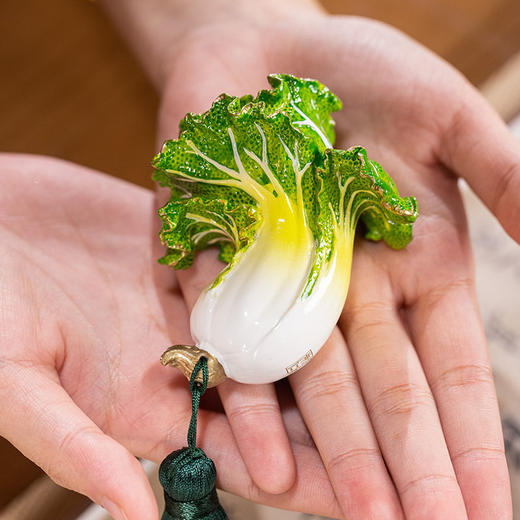 朱炳仁铜 小白菜 家居饰品桌面装饰品白菜玄学小摆件手把件礼品 商品图4