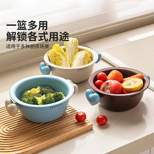 摩登主妇洗水果沥水篮新款水果碗滤水篮洗菜盆客厅茶几家用水果篮 商品图3