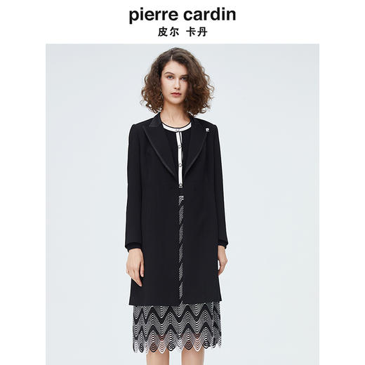 [皮尔卡丹女装]连衣裙秋冬假两件拼接羊毛通勤A字裙 商品图0