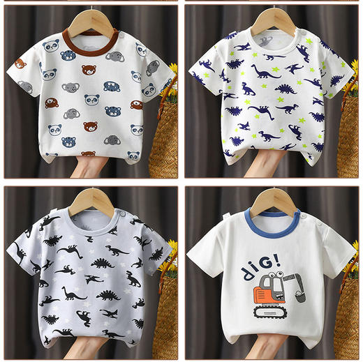 【超值39.9/3件！】儿童t恤纯棉 夏季新款 男童衣服 宝宝卡通女童短袖 韩版上衣童装-QQ 商品图2