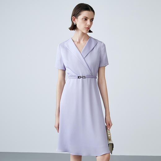 EITIE爱特爱夏季新款气质翻领通勤显瘦百搭连衣裙7807524 商品图3