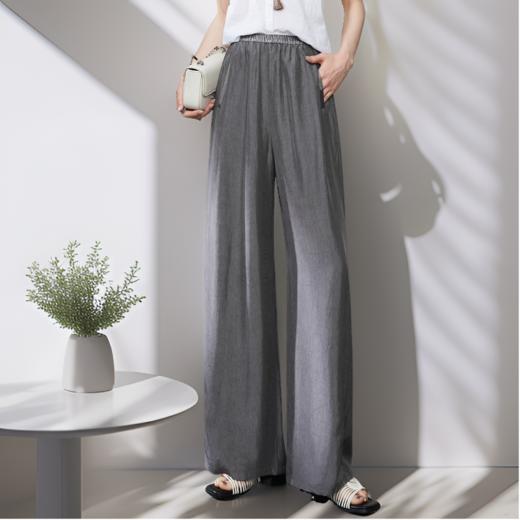 现货 臣禾	【醋酸裤】自在松弛松紧腰休闲裤	高腰垂坠JZ252060193 商品图10