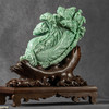 翡翠“百财”大白菜摆件（红木座） 商品缩略图0