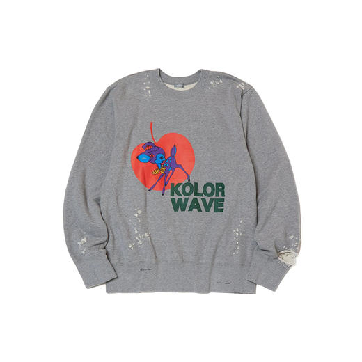 kolor BEACON Sweater 复古破坏印花圆领套头卫衣 商品图3