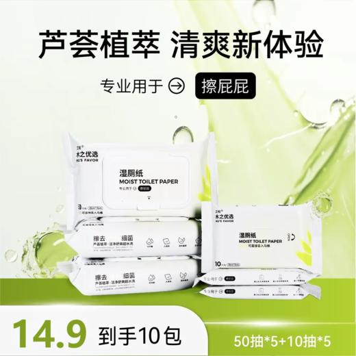 艾啦湿厕纸芦荟金缕梅精华可冲散除菌配方豪悦（5大包+5小包） 商品图0