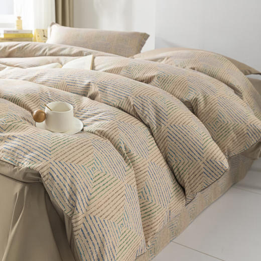 【分仓直发包邮】无印良品抗菌长绒棉四件套（几何秘境/秋波蓝）MJ-T2024-0296 商品图8