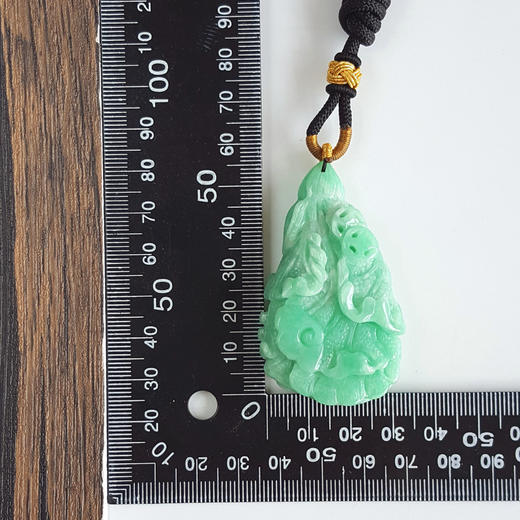 【天然正品】天然细腻糯种雕祥云绿底翡翠吊坠项链中性现售价：980特价!080425AH11 商品图3