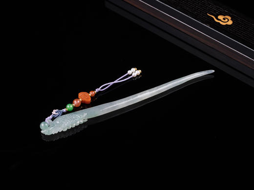 新中式国风冰种翡翠凤头发簪一对 商品图10