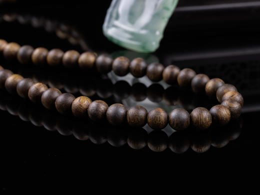 XY0289沉香+冰种翡翠竹节挂件 商品图5