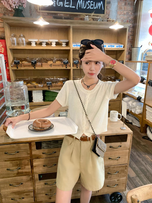 <曾小咸推荐>系扣针织衫短袖 日常119.99/件 立减50 秒杀69.99/件！！ 商品图6