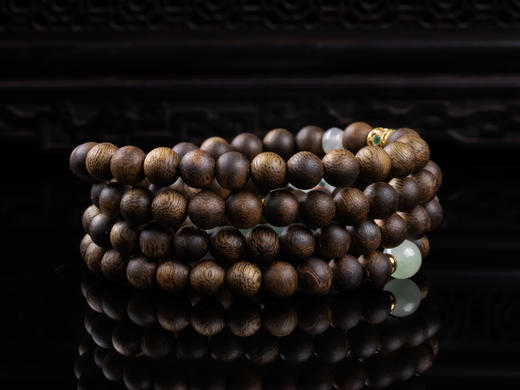 XY0289沉香+冰种翡翠竹节挂件 商品图9