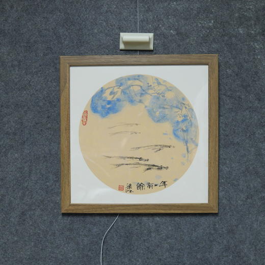 梁江《年年有余》国画原作28CM*28CM 手绘宣纸作品含框 商品图5