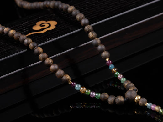 XY0285沉香+冰种飘色翡翠蝴蝶挂件 商品图7