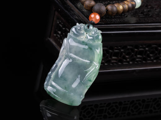 XY0289沉香+冰种翡翠竹节挂件 商品图2