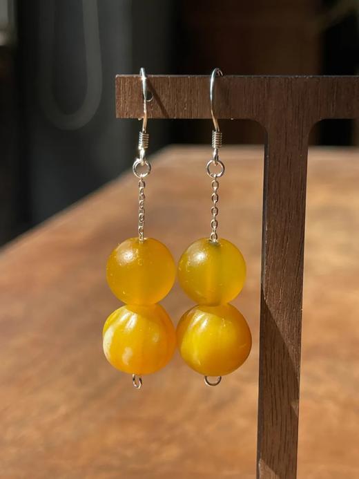 鹅黄玛瑙珠手链与耳坠套组，顺丰包邮 商品图12