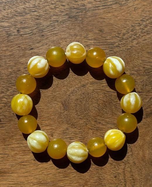 鹅黄玛瑙珠手链与耳坠套组，顺丰包邮 商品图8