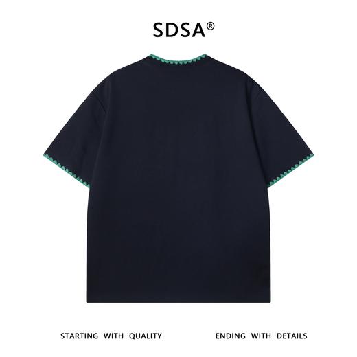 T3271夏季高级感新款潮牌撞色缝线印花字母短袖T恤小众设计百搭上衣 商品图5