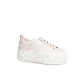 豪麟名鞋AGL女鞋时尚休闲鞋羊皮革D776001杏色