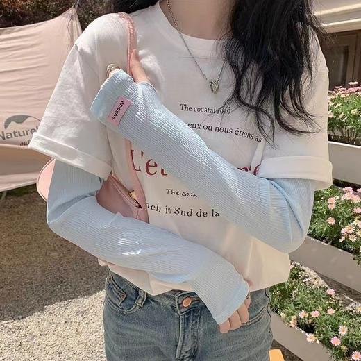 2025【露思同款】冰丝冰袖夏季防晒袖套 女生防紫外线薄款护臂开车手袖 商品图6