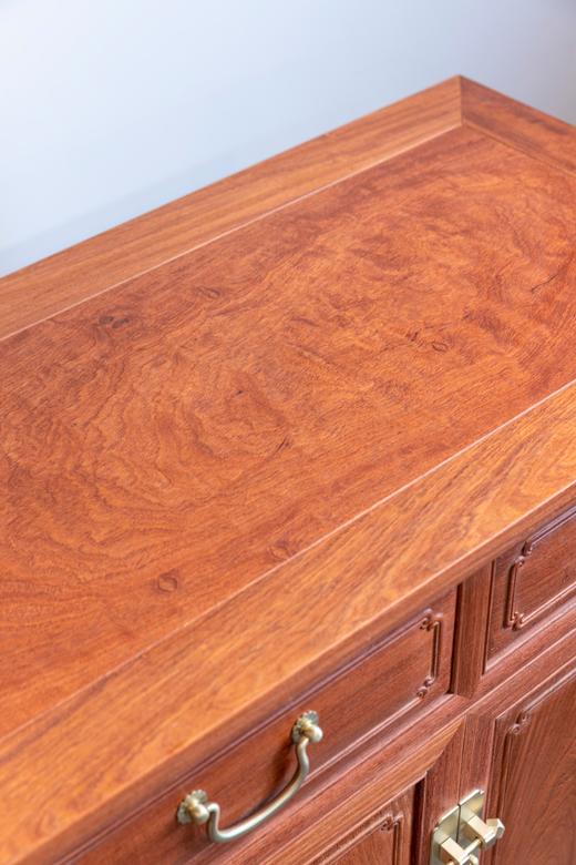 红桥红  家具严选  缅甸花梨（大果紫檀）【158 明式四抽屉 餐边柜】 商品图4