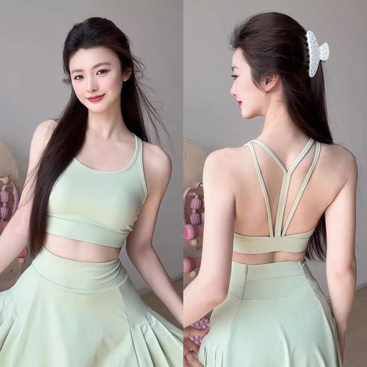 YOGACODE【火树银花系列】细肩带美背运动内衣女固定杯亲肤凉感健身背心DWB115429 商品图1