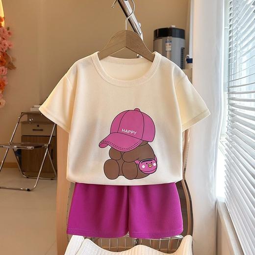 儿童短袖套装夏季新款男女童宝宝休闲韩版透气夏装童装童裤批发 商品图2