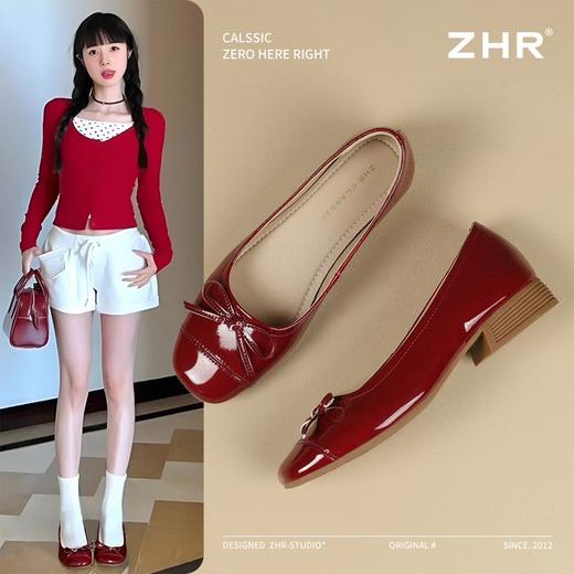 ZHR法式平底浅口单鞋女2025新款舒适轻便奶奶鞋软底ins百搭小皮鞋 商品图2