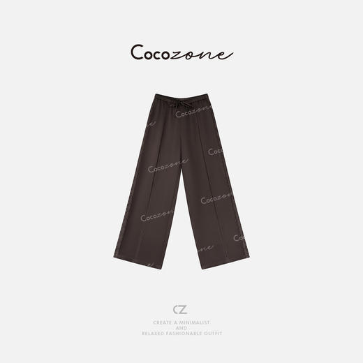 COCO ZONE 刘一一 【醋酸天丝混纺】蕾丝绣花阔腿休闲裤CD2A0973 商品图0