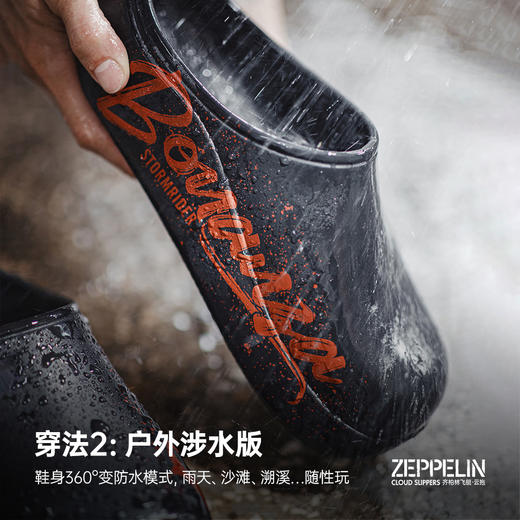 马登2025新款厨师鞋男夏季户外穿黑色半托厚底洞洞鞋涉水包头拖鞋 商品图2