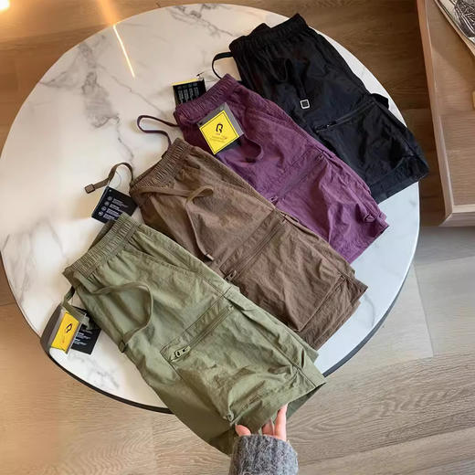 工装风！立体大口袋！2025松紧腰夏季男士松紧腰系带五分裤短裤！ 商品图1