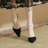 ZHR则则时尚百搭珍珠尖头绒面高跟鞋女2025新款法式气质一字单鞋 商品缩略图6