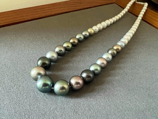 「彩虹」大溪地海水珠渐变60厘米项链 商品图0