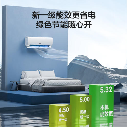 海尔（Haier）京筠 1.5P挂机 广域清凉风 智能互联 一键防直吹  62℃高温不停机 除菌自清洁 一级能效  KFR-35GW/J200-1套机 商品图2