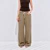 NUTH宽松直筒水洗做旧感可调节抽绳束脚工装裤女 商品缩略图3