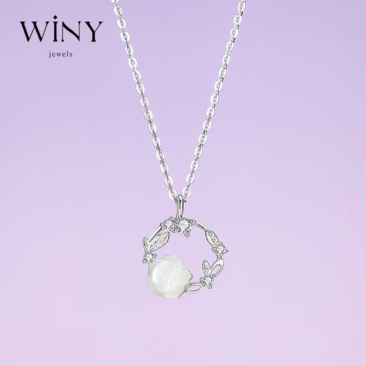 Winy925银2025春夏新品山茶花环项链 商品图0