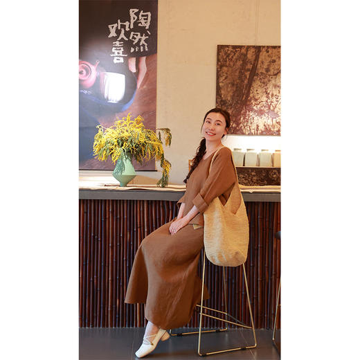 【抖音专属】木离·新中式上衣+半裙（25708118+25706119-紫磨金-高定款） 商品图0