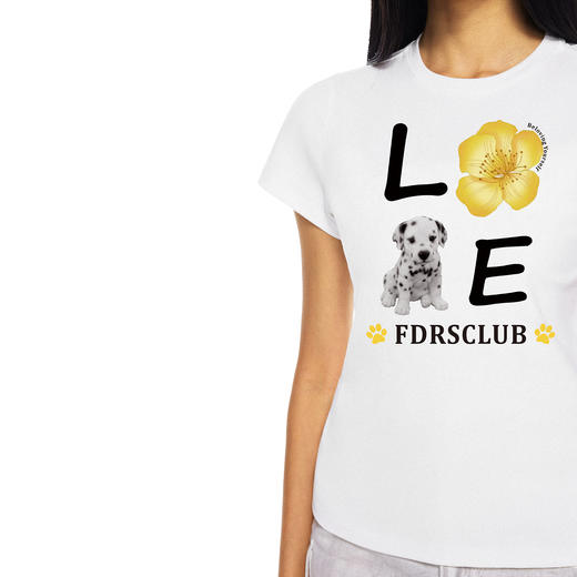 FDR官方店 美式花卉小狗印花短袖T恤女夏季辣妹修身显瘦体恤上衣 商品图3