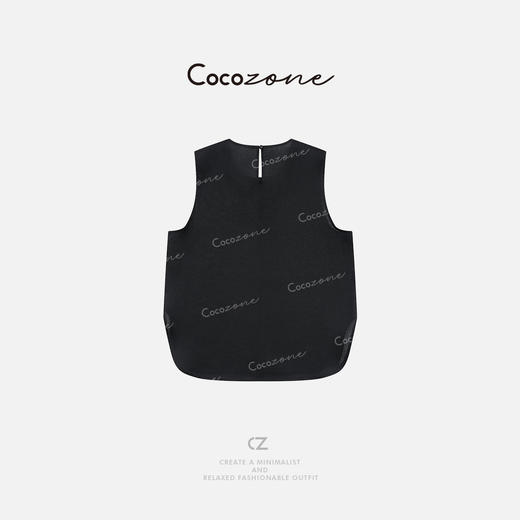 COCO ZONE 刘一一 【100亚麻】U领珍珠简雅无袖背心CD2A0982 商品图3