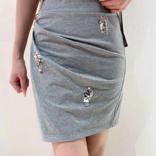 MAXRIENY2025年春夏新款休闲日常抽褶半裙格蕾系包臀高腰显瘦(货号:MF86SK003) 商品图0